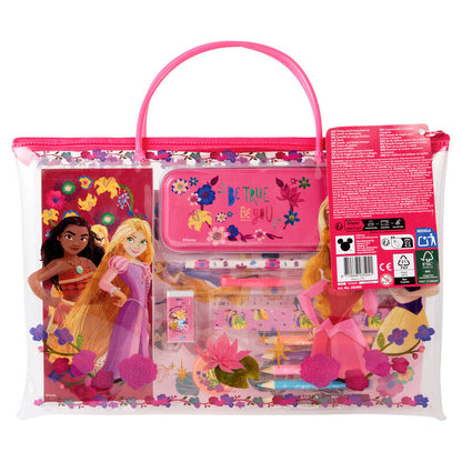 Set de papelería Princesas Disney CANENCO en bolsa transparente rosa