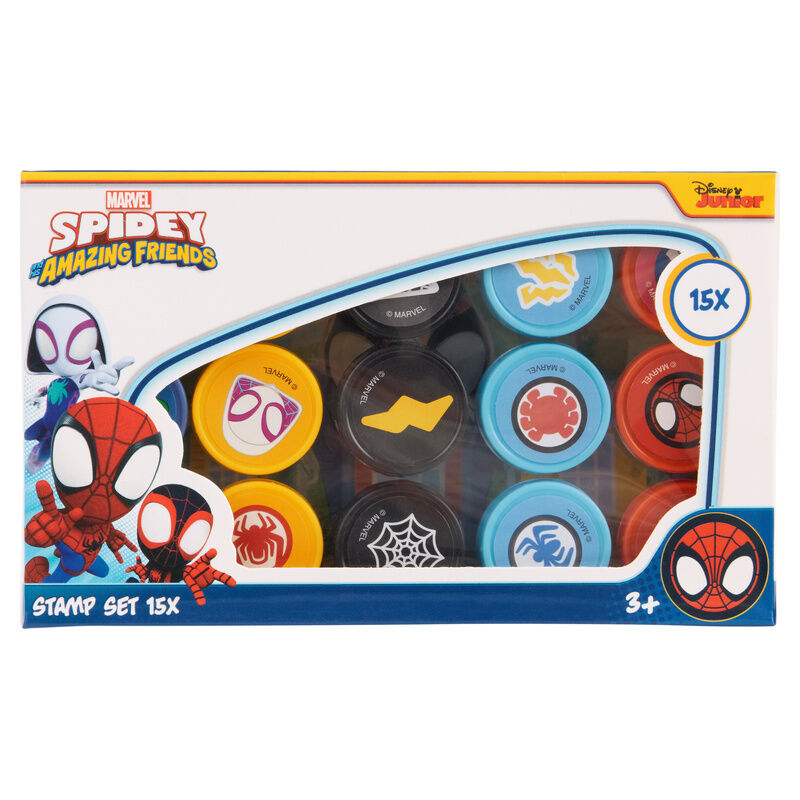 Blister CANENCO con 15 sellos de Spider-Man Marvel