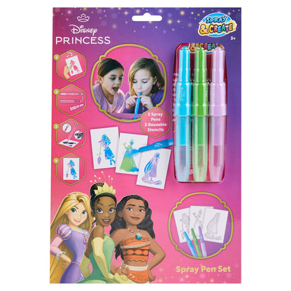 Set de aerógrafo Disney Princess con rotuladores spray y plantillas