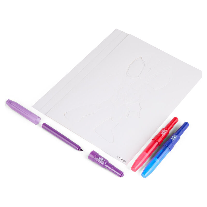 Set de aerografía Spider-Man Marvel con tres rotuladores spray y plantillas reutilizables - 2