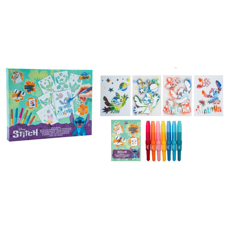 Set de aerógrafo Stitch Disney con rotuladores pulverizadores y plantillas - 2