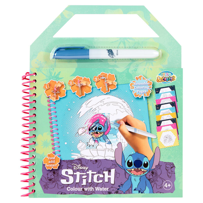 Libro mágico Pinta con Agua de Stitch Disney con rotulador