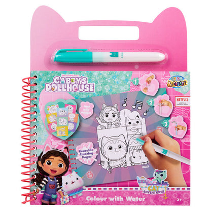 Libro mágico para pintar con agua de La Casa de Muñecas de Gabby con rotulador