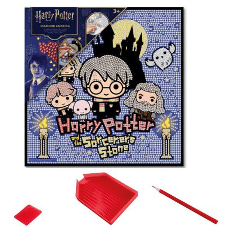 Pinta con diamantes Harry Potter con ilustración de personajes y castillo