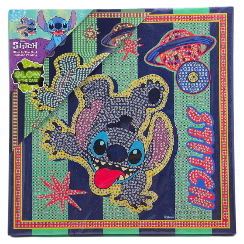 Pinta con diamantes Stitch Disney con diseño espacial Glow in the Dark