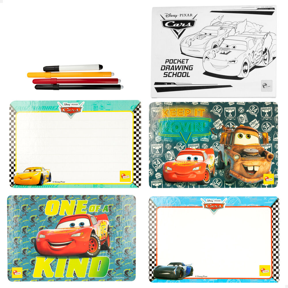 Mini escuela de dibujo Disney Pixar Cars con láminas y rotuladores