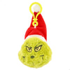 Llavero de peluche del Grinch con gorro rojo