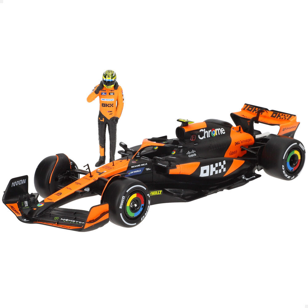 Coche McLaren MCL38 F1 BURAGO a escala 1:24 con figura de piloto