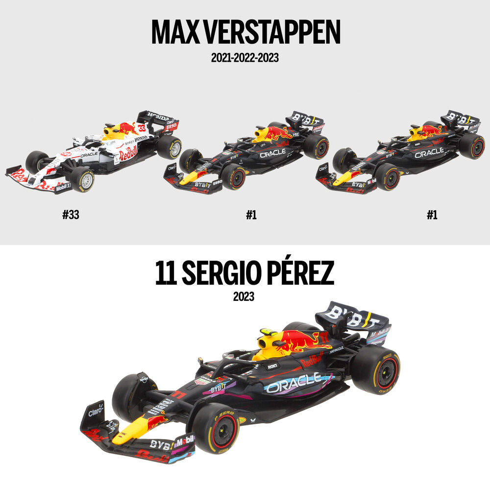Blíster con cuatro coches F1 Red Bull BURAGO a escala 1:43 - 2