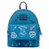 Mochila mini Hufflepuff Harry Potter Loungefly azul con escudo de Hogwarts