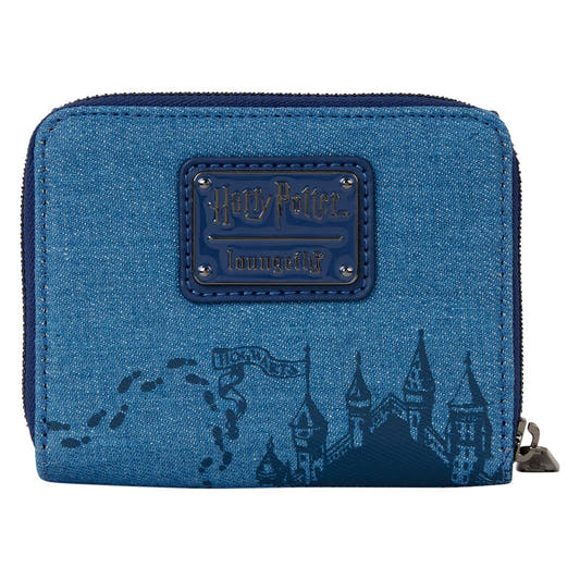 Cartera azul Fawkes Phoenix Harry Potter Loungefly con escudo de Hogwarts - 3