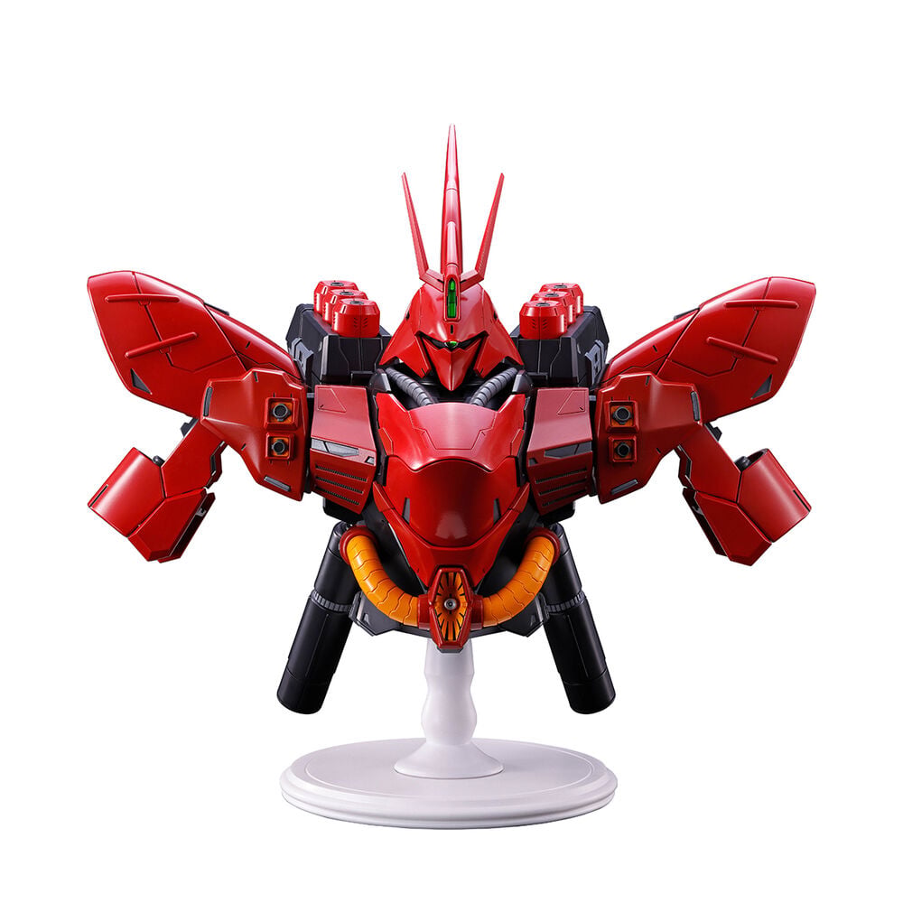 Figura Ichibansho de Sazabi Gundam en color rojo sobre base circular