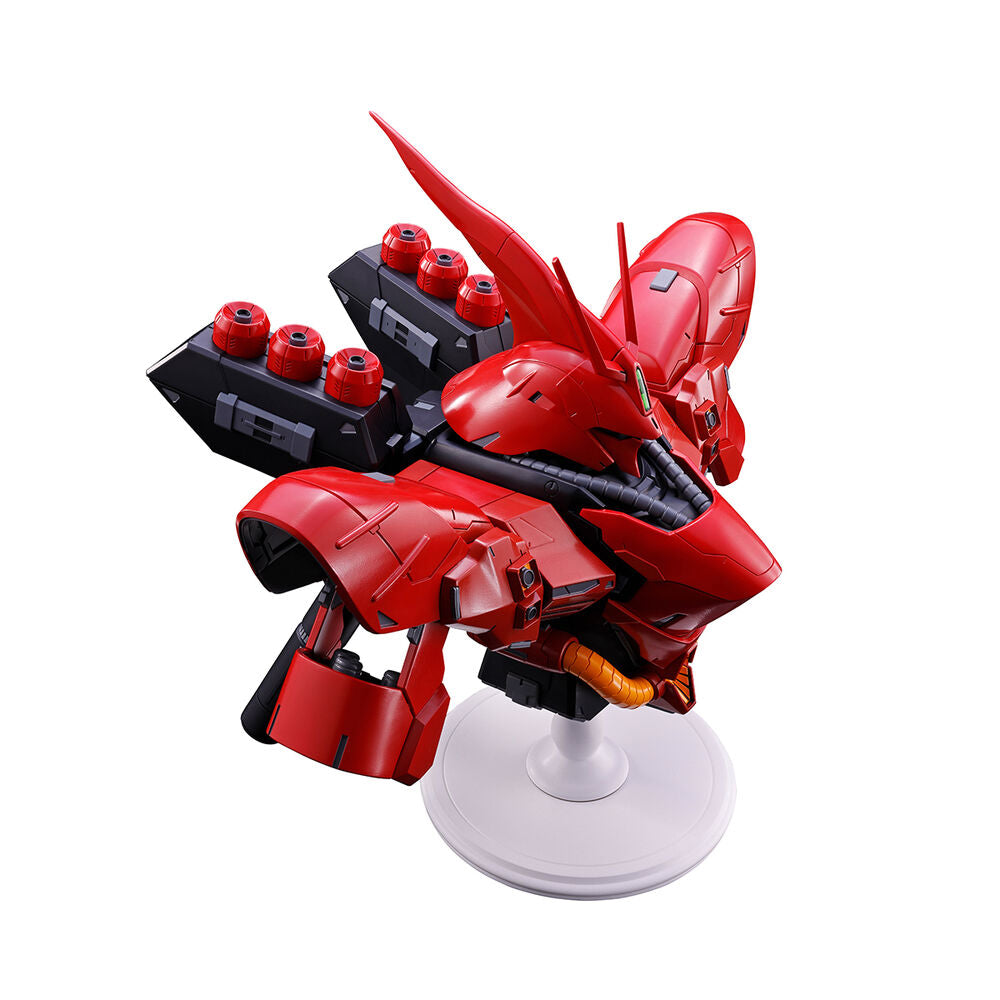 Figura Ichibansho de Sazabi Gundam en color rojo sobre base circular - 3