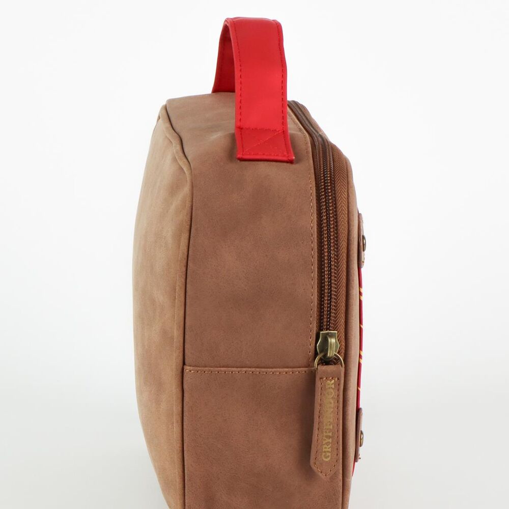 Neceser de viaje marrón de Gryffindor Harry Potter con detalles rojos y dorados - 3