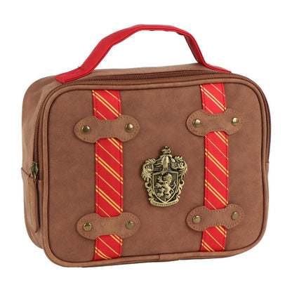 Neceser de viaje marrón de Gryffindor Harry Potter con detalles rojos y dorados