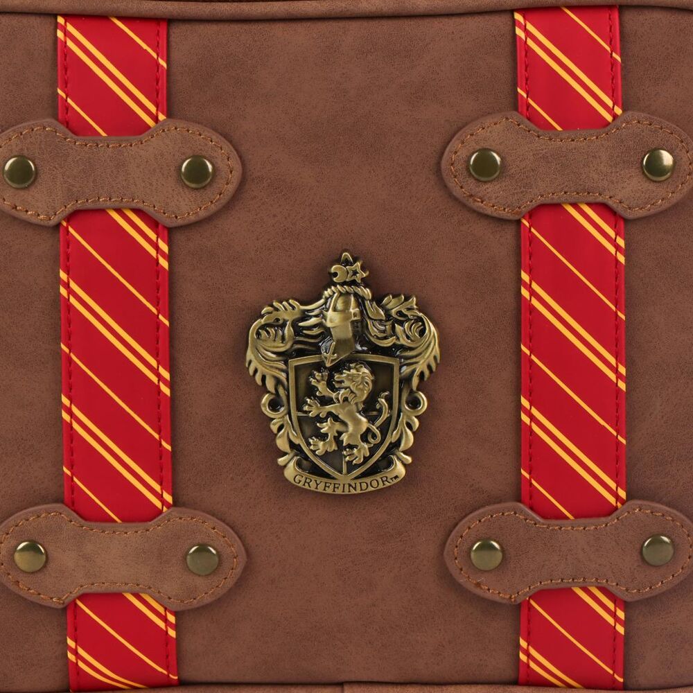 Neceser de viaje marrón de Gryffindor Harry Potter con detalles rojos y dorados - 4