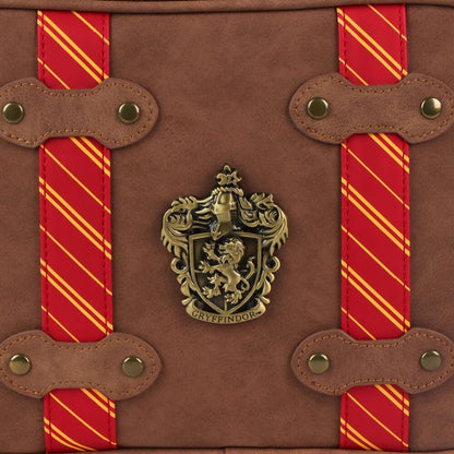 Neceser de viaje marrón de Gryffindor Harry Potter con detalles rojos y dorados - 4