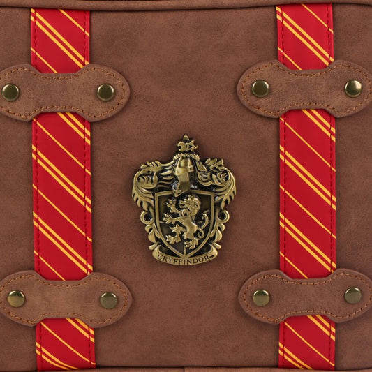 Neceser de viaje marrón de Gryffindor Harry Potter con detalles rojos y dorados - 4