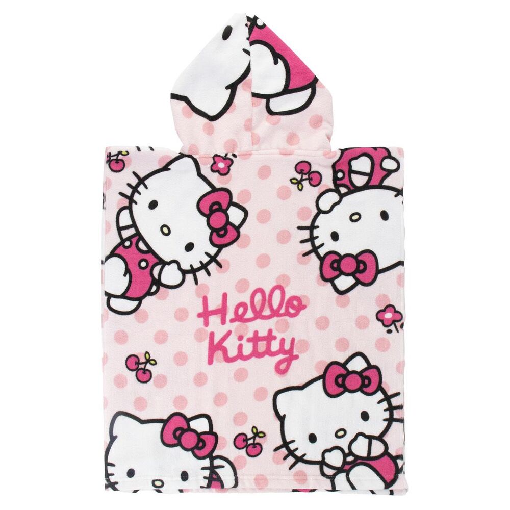 Poncho toalla rosa de microfibra Hello Kitty con capucha - 2