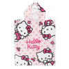 Poncho toalla rosa de microfibra Hello Kitty con capucha
