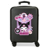 Maleta trolley ABS negra de Kuromi con cuatro ruedas dobles