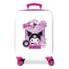 Maleta trolley ABS blanca y rosa de Kuromi de 55 cm