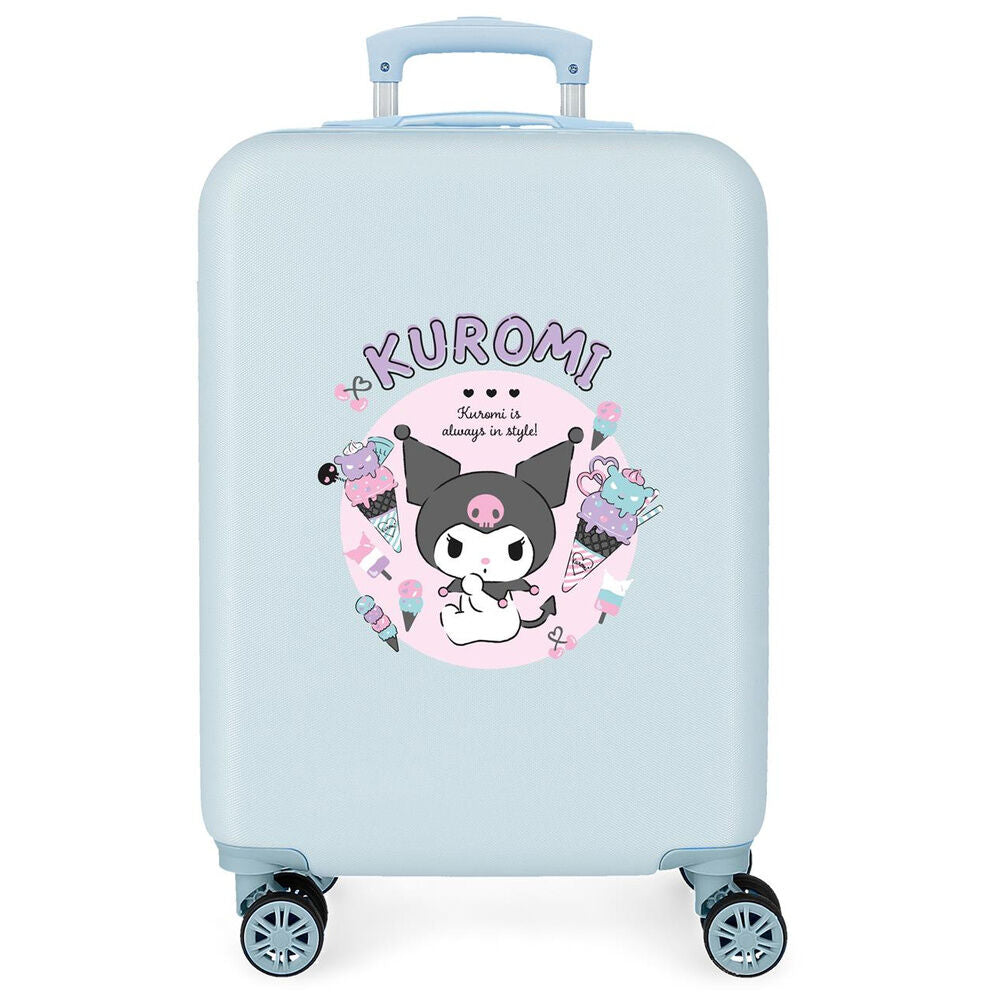 Maleta trolley ABS azul claro de Kuromi de 55 cm