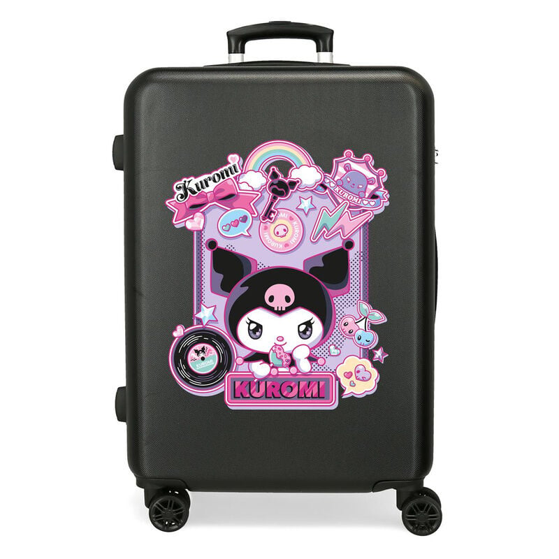 Maleta trolley negra Kuromi Hello Kitty de 65 cm