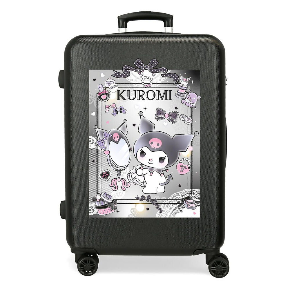Maleta trolley negra Kuromi Hello Kitty de 65 cm