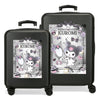 Set de dos maletas trolley negras Kuromi de ABS