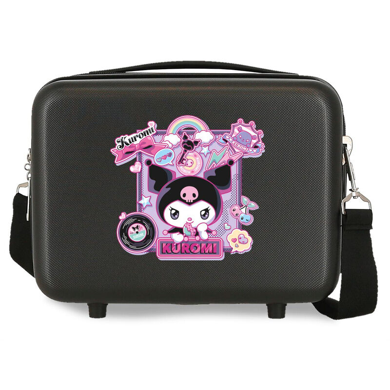 Neceser rígido negro de Kuromi Hello Kitty con correa