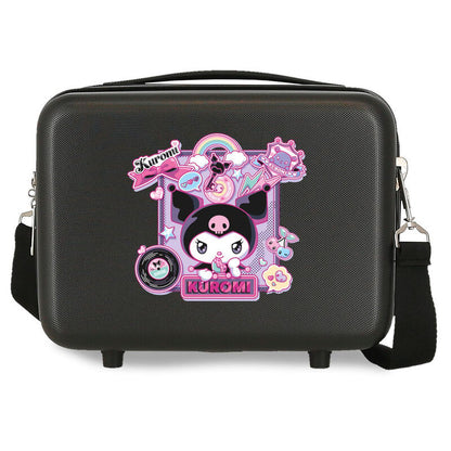 Neceser rígido negro de Kuromi Hello Kitty con correa