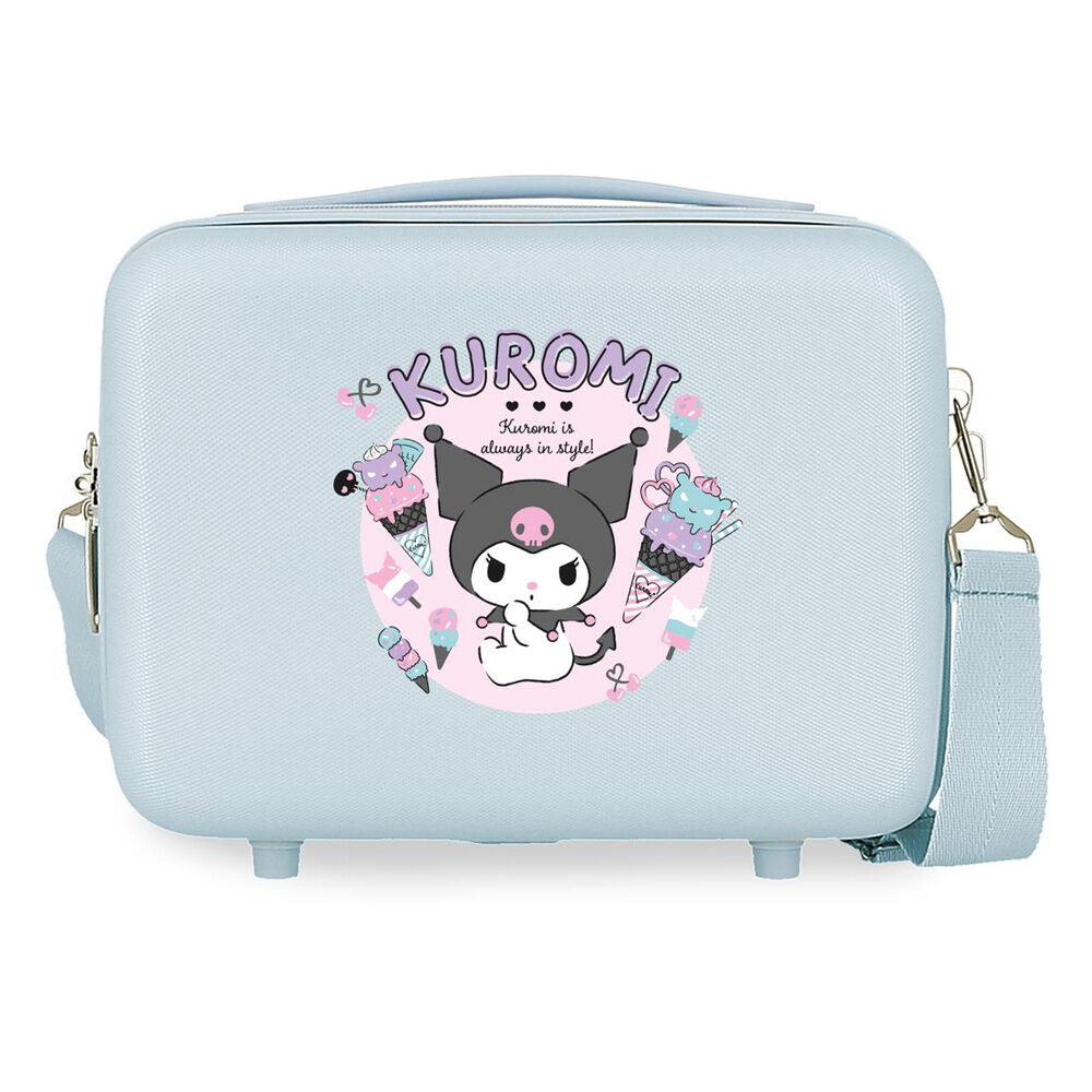 Neceser rígido azul claro de ABS con diseño de Kuromi y correa