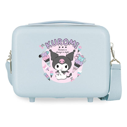 Neceser rígido azul claro de ABS con diseño de Kuromi y correa