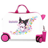 Maleta trolley rígida Kuromi Hello Kitty Candies en blanco y rosa