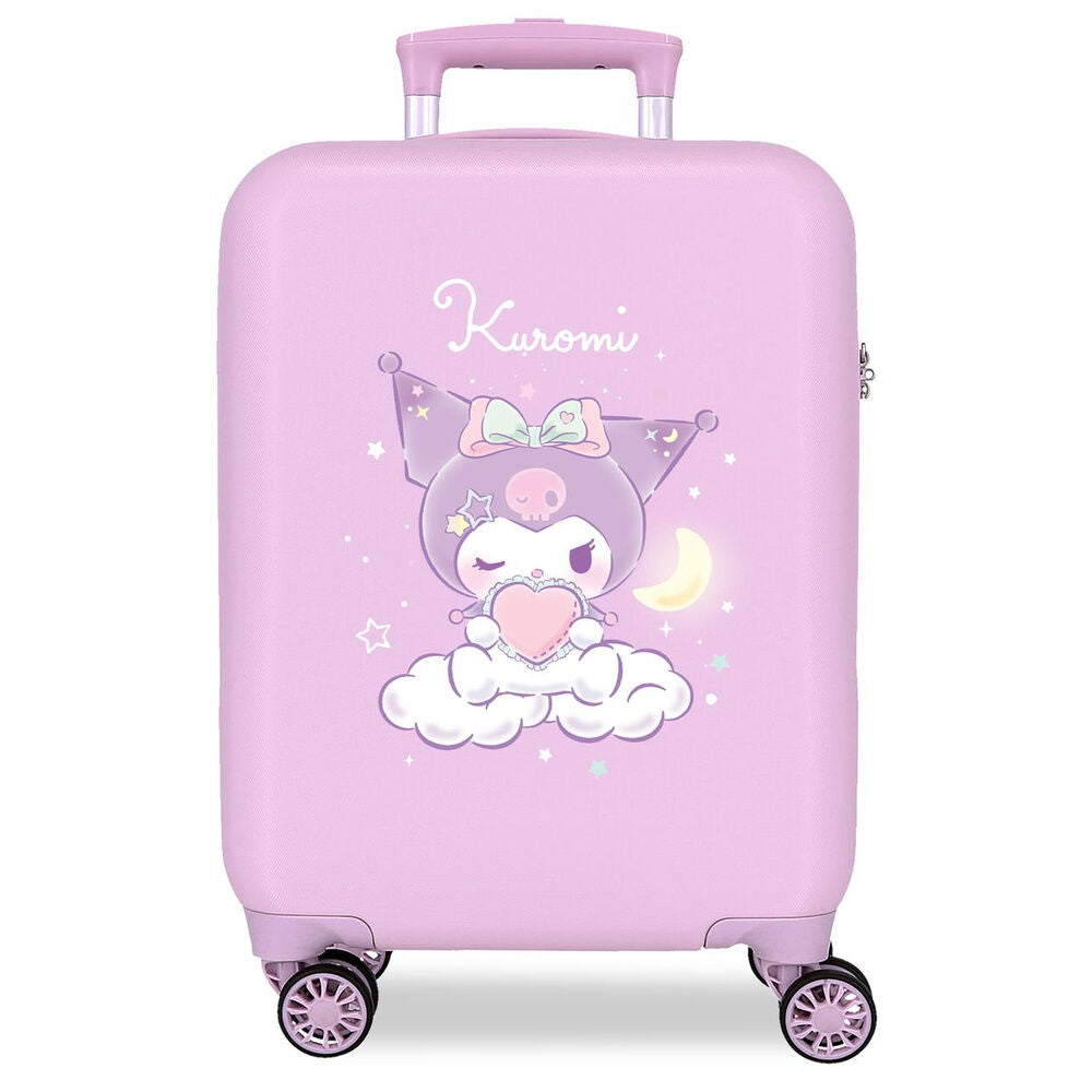 Maleta trolley rosa Kuromi Sweet Dreams con cuatro ruedas dobles