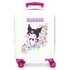 Maleta trolley ABS Kuromi Candies blanca y rosa de 50 cm