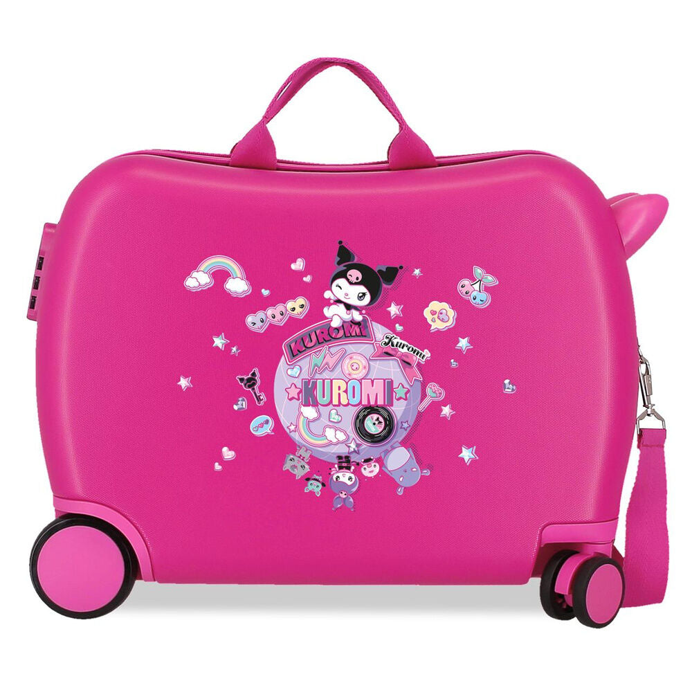 Maleta trolley rígida rosa de Kuromi Hello Kitty de 50 cm