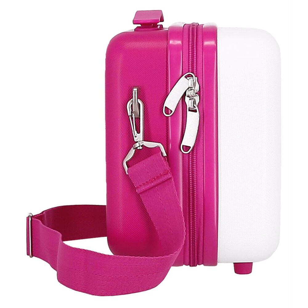 Neceser rígido blanco Kuromi Hello Kitty con correa rosa - 3