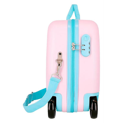 Maleta trolley rosa de ABS con diseño de Kuromi, ruedas turquesas y correa ajustable - 2