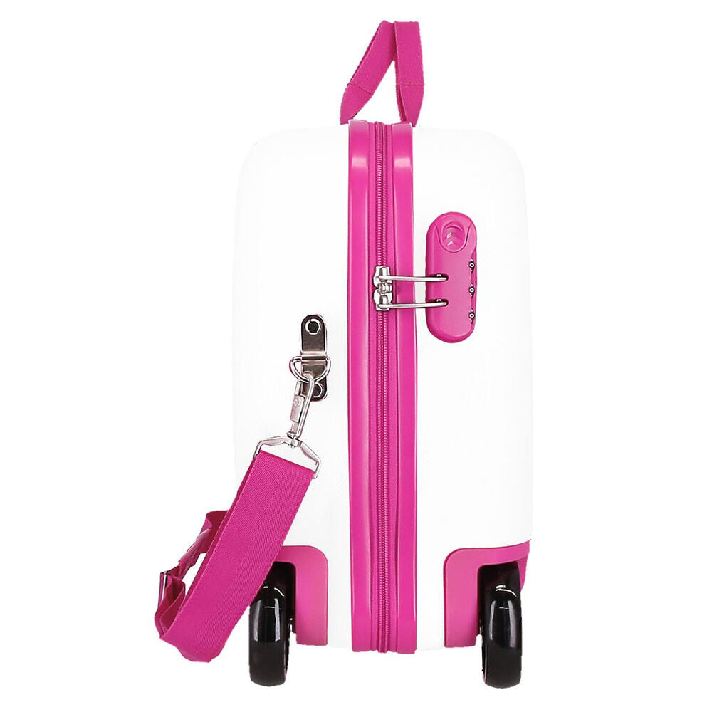 Maleta trolley rígida blanca y rosa de Kuromi Hello Kitty con cuatro ruedas - 2