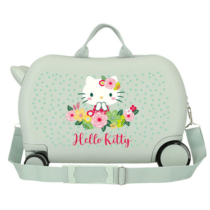 Maleta trolley rígida Hello Kitty Floral verde claro con cuatro ruedas - 3