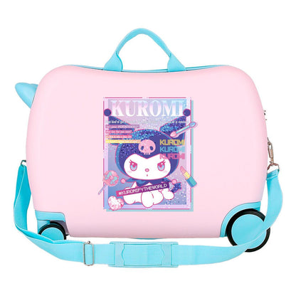 Maleta trolley rosa de ABS con diseño de Kuromi, ruedas turquesas y correa ajustable - 3
