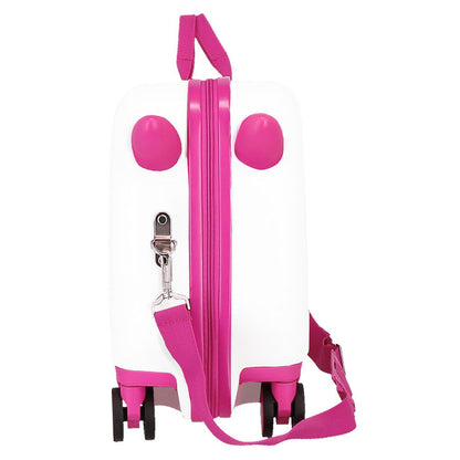 Maleta trolley rígida blanca y rosa de Kuromi Hello Kitty con cuatro ruedas - 3
