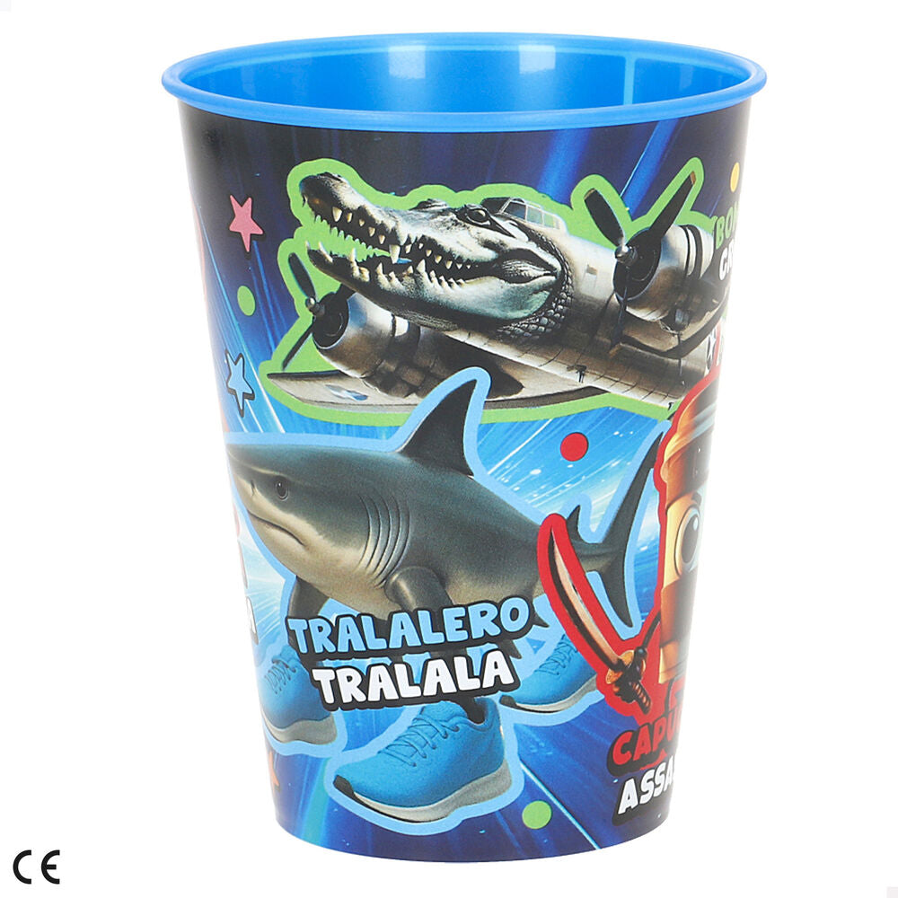 Vaso STOR de plástico azul Italian Brainrot con TUM TUM SAHUR y BALERINA CAPUCHINA - 3