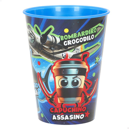 Vaso STOR de plástico azul Italian Brainrot con TUM TUM SAHUR y BALERINA CAPUCHINA - 2