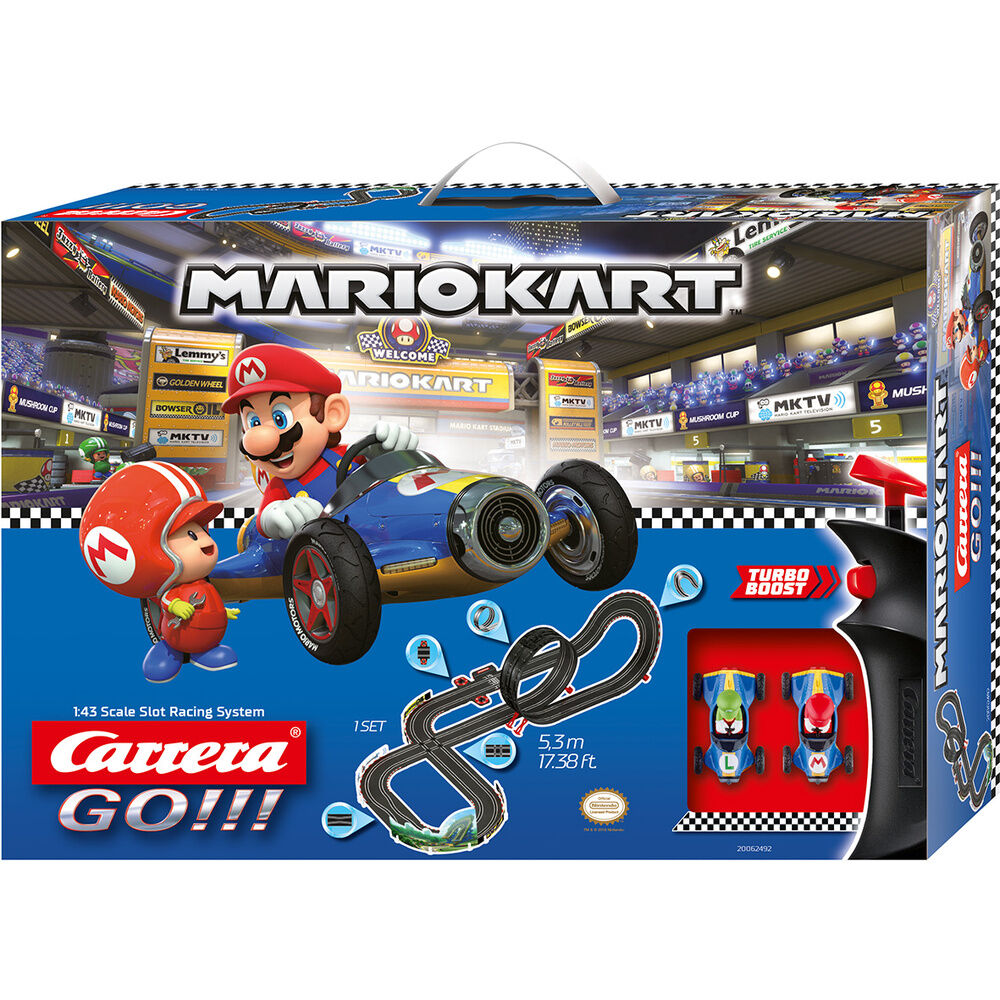 Circuito Carrera GO!!! Mario Kart con coches de Mario y Luigi