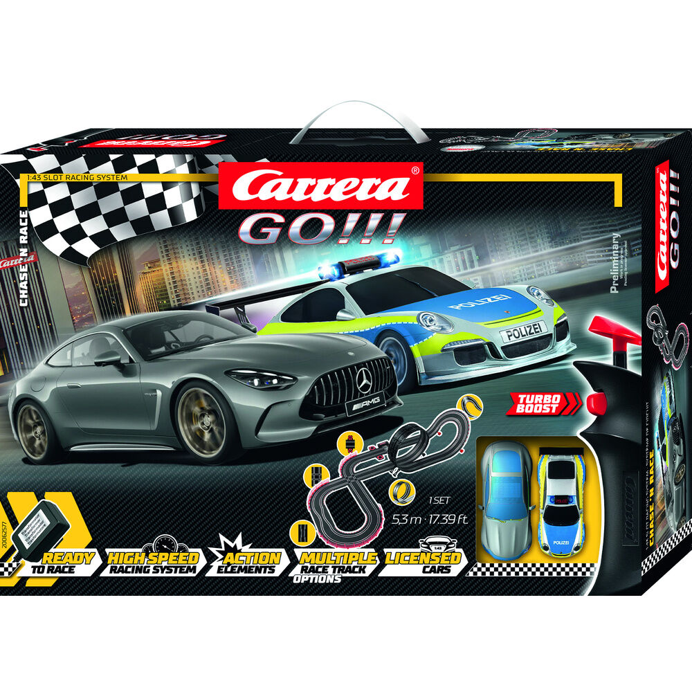 Circuito Carrera GO!!! Chase 'n Race con Porsche Polizei y Mercedes-AMG GT