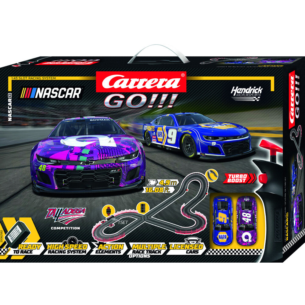 Circuito Carrera GO!!! NASCAR con dos coches a escala 1:43