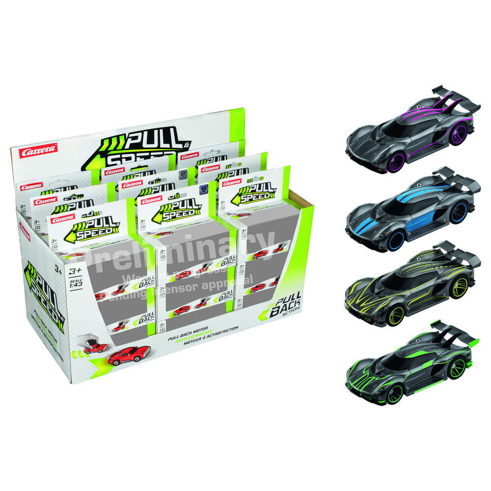 Coche CARRERA Hypercars Pull Back a escala 1:43 en surtido